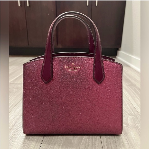 Kate Spade Burgundy Glitter Satchel - Picture 1 of 6